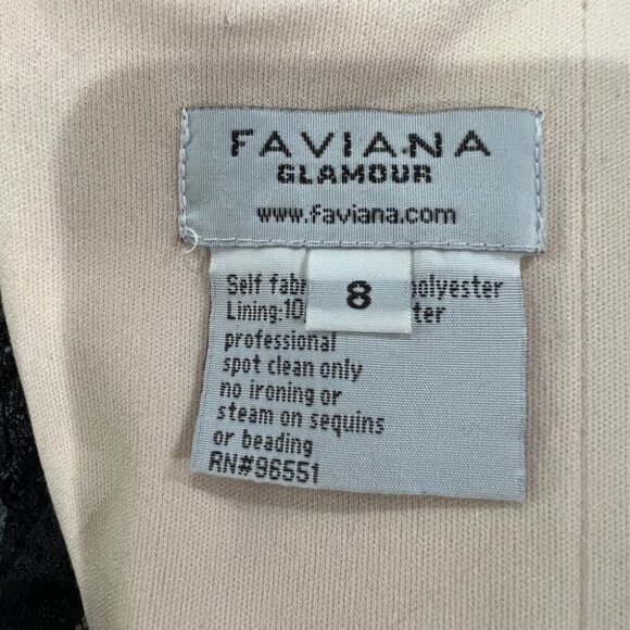 Faviana Black Lace Strapless Elegant Formal Gown $398 - Picture 11 of 11